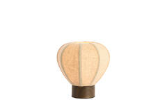 Table lamp Ø23x23,5 cm KYZO wood print d brown+linen nat.