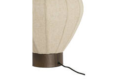 Table lamp Ø35x36 cm KYZO wood print d brown+linen nat.