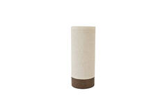 Table lamp LED Ø10x25 cm BRYLO linen natural+wood dark brown