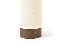 Table lamp LED Ø10x25 cm BRYLO linen natural+wood dark brown