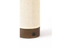 Table lamp LED Ø10x25 cm BRYLO linen natural+wood dark brown