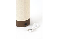 Table lamp LED Ø10x25 cm BRYLO linen natural+wood dark brown