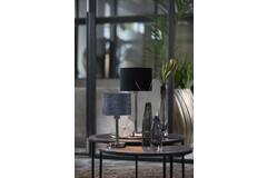 Kap cilinder 25-25-18 cm VELOURS zwart-taupe