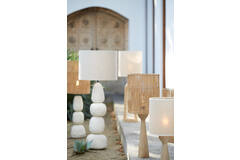 Kap cilinder 25-25-30 cm LANZANO raffia naturel