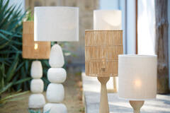 Kap cilinder 25-25-30 cm LANZANO raffia naturel