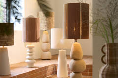 Kap cilinder 30-30-40 cm MEDAN koraal+terra+crème