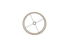Pantalla de lámpara cilindro 40-40-30 cm PRAYA marrón