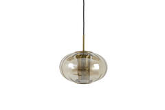 Hanging lamp Ø35x21 cm MINDELO glass amber+gold