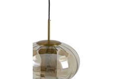Hanging lamp Ø35x21 cm MINDELO glass amber+gold