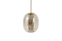 Hanging lamp Ø30x36 cm MINDELO glass amber+gold