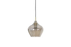 Hanging lamp Ø20x21,5 cm RAKEL antique bronze+smoked
