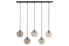 Hanging lamp 5L 104x20x120 cm RAKEL antique bronze+smoked