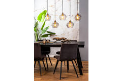 Hanging lamp 5L 104x20x120 cm RAKEL antique bronze+smoked