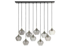 Hanglamp 10L 124x35x60 cm RAKEL antiek brons+smoke
