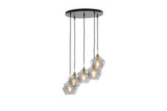 Hanglamp 5L Ø61x66 cm RAKEL antiek brons+smoke