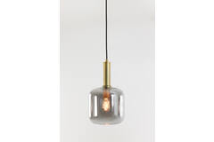 Hanging lamp Ø16x26 cm LEKAR antique bronze+smoked glass