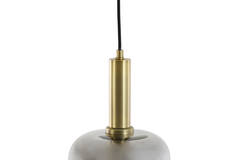 Hanging lamp Ø16x26 cm LEKAR antique bronze+smoked glass