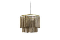 Hanglamp Ø60x43 cm GULARO hout bruin+brons