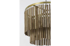 Hanglamp Ø60x43 cm GULARO hout bruin+brons