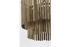 Hanglamp Ø60x43 cm GULARO hout bruin+brons