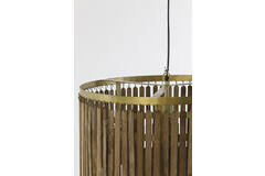 Hanglamp Ø60x43 cm GULARO hout bruin+brons