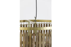 Hanglamp Ø60x43 cm GULARO hout bruin+brons
