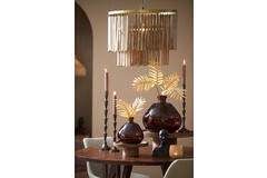 Hanglamp Ø60x43 cm GULARO hout bruin+brons