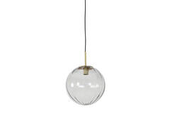 Hanging lamp Ø30 cm MAGDALA glass light grey+gold
