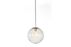 Hanging lamp Ø30 cm MAGDALA glass light grey+gold