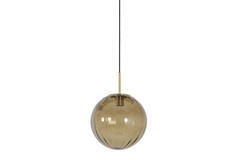 Hanging lamp Ø30 cm MAGDALA glass brown+gold