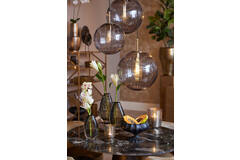 Hanglamp Ø40 cm MAGDALA glas licht grijs+goud