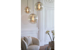 Hanglamp Ø30 cm MEDINA antiek brons+glas amber