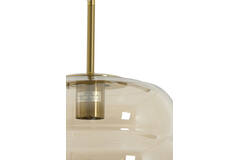 Hanging lamp Ø30x37 cm MISTY glass amber+gold