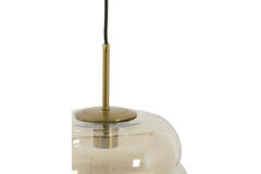 Hanging lamp Ø30x37 cm MISTY glass amber+gold