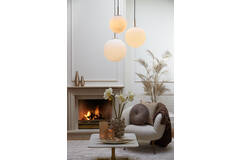 Hanglamp Ø25 cm MEDINA antiek brons+glas mat wit