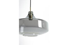 Hanglamp Ø39,5x27 cm SOLNA antiek brons+smoke glas