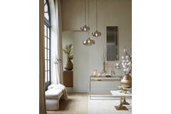Hanglamp Ø39,5x27 cm SOLNA antiek brons+smoke glas