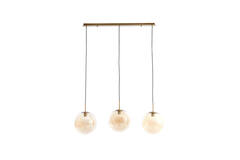 Hanging lamp 3L 120x30x30 cm MEDINA glass amber+gold