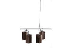 Hanging lamp 6L 160x50x25 cm EDISA velvet d brown+matt black