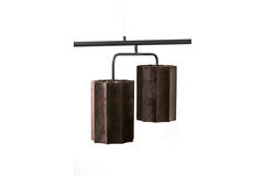 Hanging lamp 6L 160x50x25 cm EDISA velvet d brown+matt black