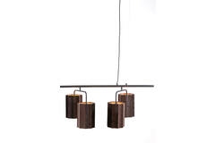 Hanging lamp 6L 160x50x25 cm EDISA velvet d brown+matt black