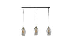 Hanglamp 3L 100x16,5x32 cm LUKARO antiek brons+glas smoke