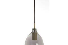 Hanging lamp 5L Ø45x36 cm LUKARO antique bronze+glass smoked