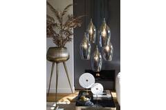 Hanging lamp 5L Ø45x36 cm LUKARO antique bronze+glass smoked