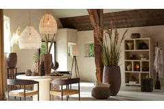 Hanglamp Ø50x50 cm MAKASSAR zijde crème