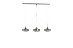 Hanging lamp 3L 120x30x21 cm SOLNA antiq bronze+smoked glass