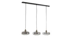 Hanging lamp 3L 120x30x21 cm SOLNA antiq bronze+smoked glass
