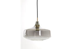 Hanging lamp 3L 120x30x21 cm SOLNA antiq bronze+smoked glass