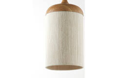 Hanglamp 3L 90x22x32 cm DANIA hout print naturel+touw crème