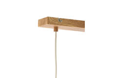 Hanglamp 3L 90x22x32 cm DANIA hout print naturel+touw crème